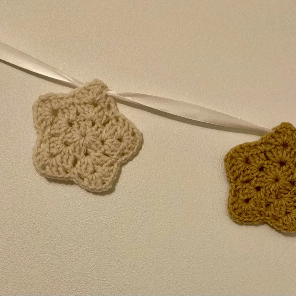 Crochet Star garland multi color